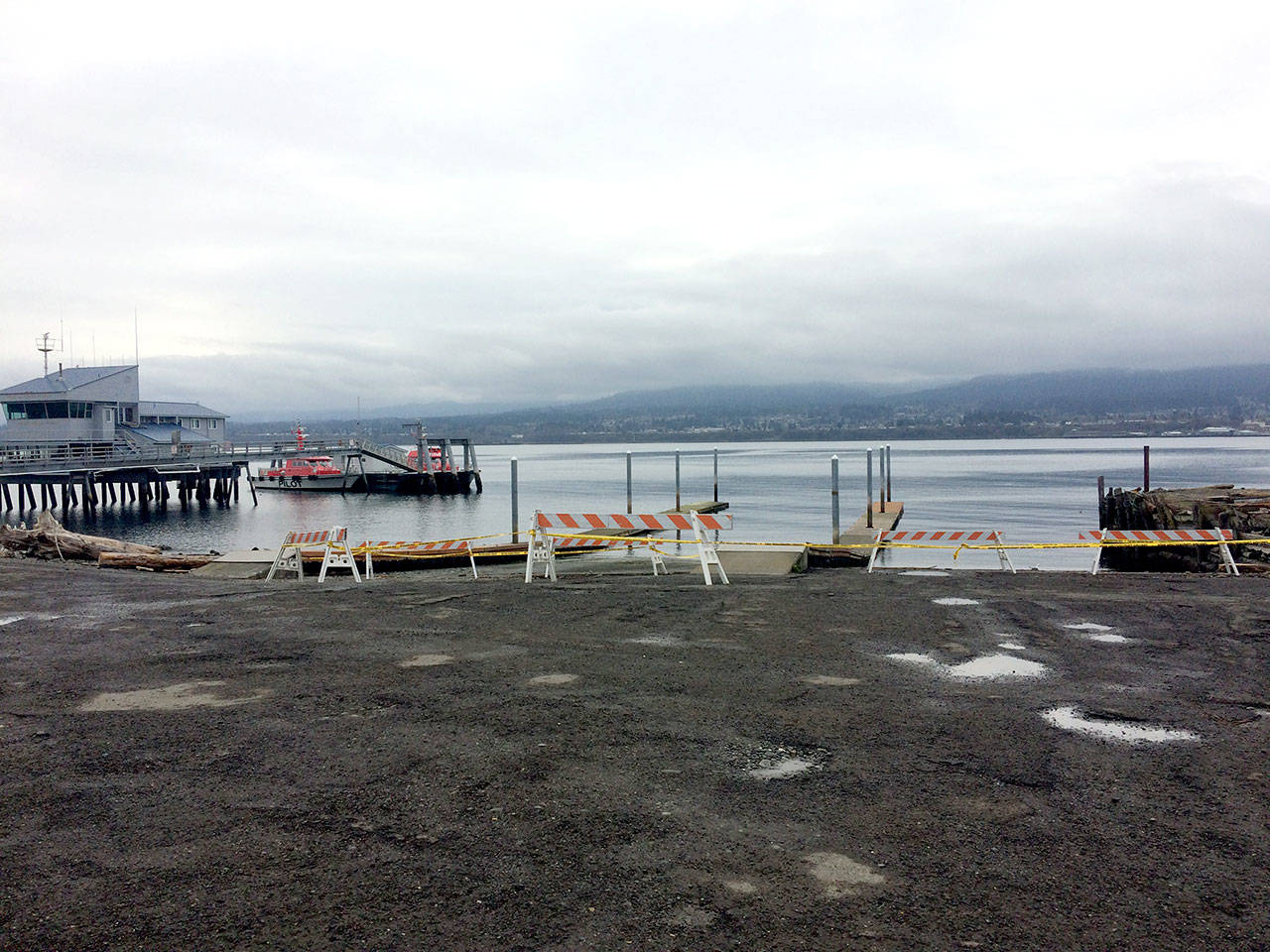 The city of Port Angeles’ Ediz Hook Boat Launch is cordoned off after the state Department of Fish and Wildlife closed recreational fishing statewide through April 8. The department will make a determination Monday on whether to extend the recreational closure. Michael Carman/Peninsula Daily News                                The city of Port Angeles’ Ediz Hook Boat Launch is cordoned off after the state Department of Fish and Wildlife closed recreational fishing statewide through April 8. The department will make a determination Monday on whether to extend the recreational closure. (Michael Carman/Peninsula Daily News)