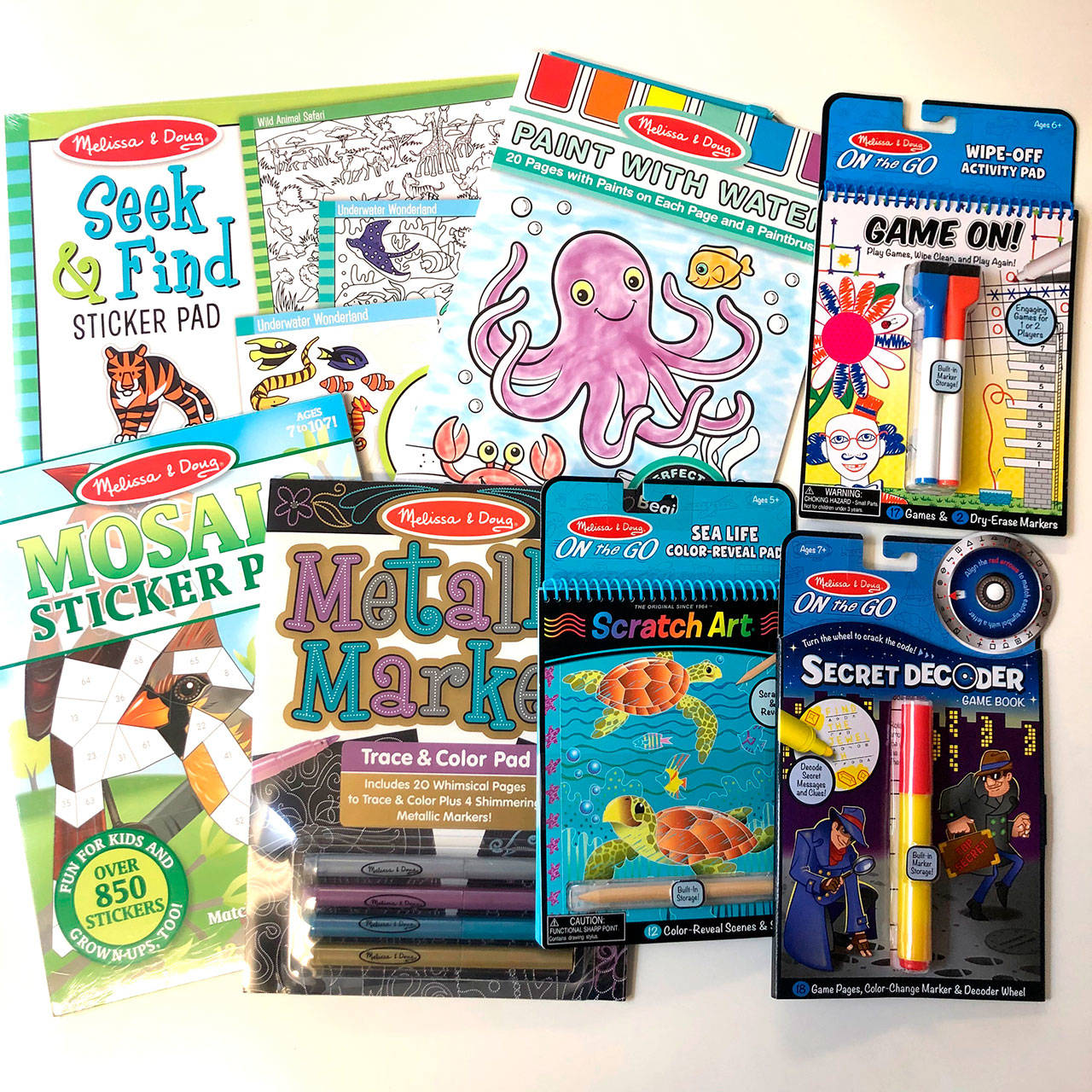 Activity books range from coloring to stickers to search-and-find that Susan Baritelle of Dungeness Kids Co. and community members donated to the Boys & Girls Clubs in Sequim and Port Angeles. (Photo courtesy of Susan Baritelle)