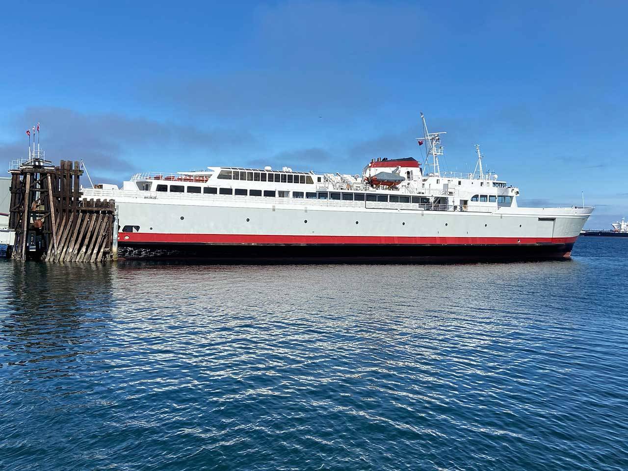 Clallam County commissioners are proposing a letter to ask for federal funding to support the M/V Coho, which has operated in the Strait of Juan de Fuca since 1959. (Rob Ollikainen/Peninsula Daily News)