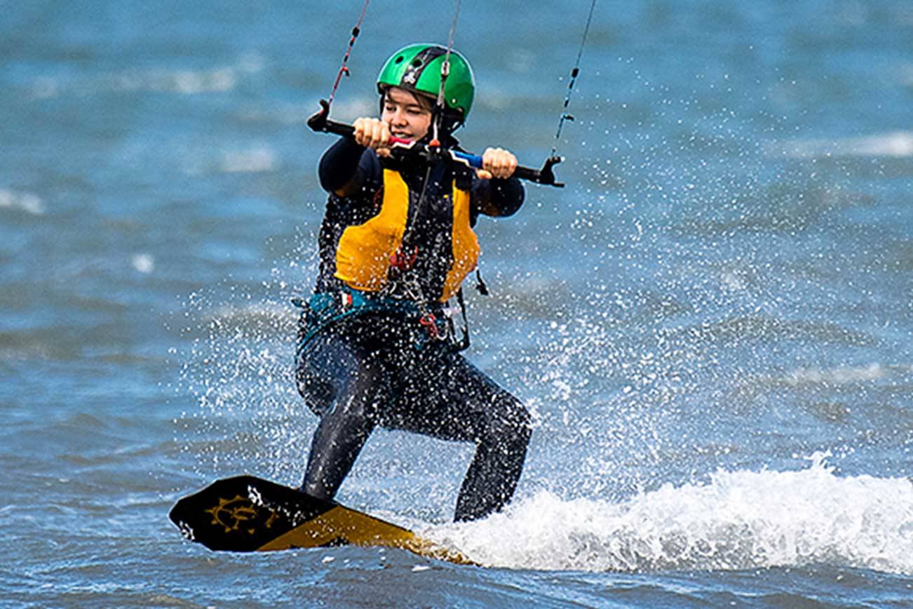 Riding windy weekend waves