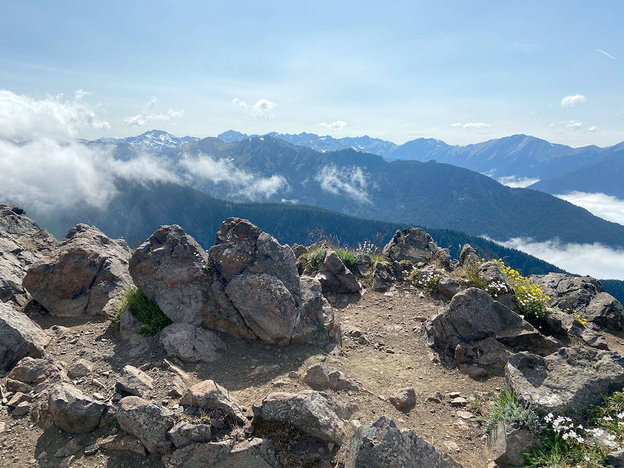 The Olympic Mountains as seen from the summit of Mount Townsend. (Rob Ollikainen/Peninsula Daily News)