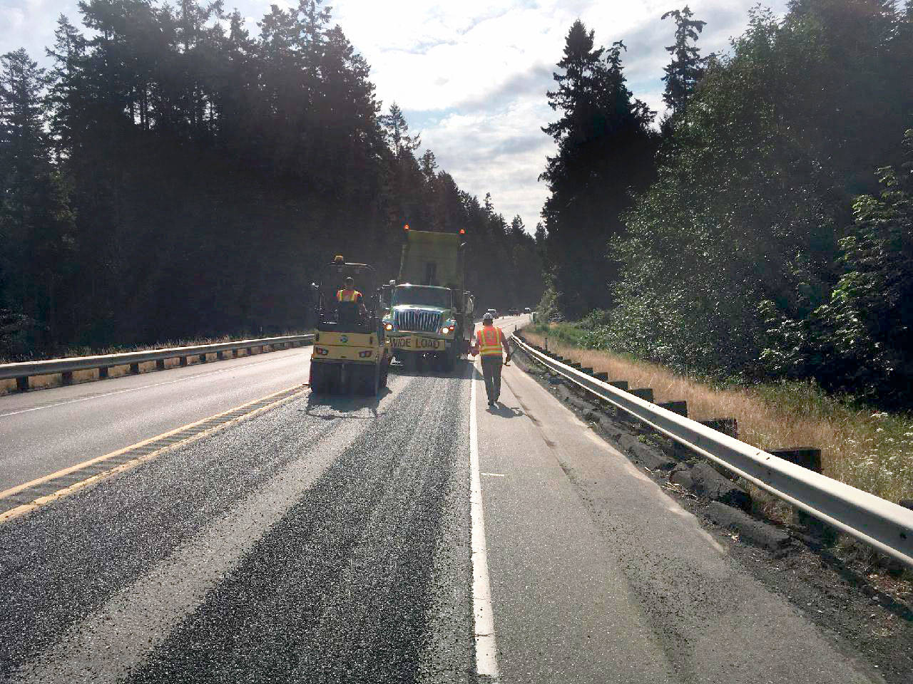 Chip seal work will continue Monday on U.S. Highway 101 near Discovery Bay.