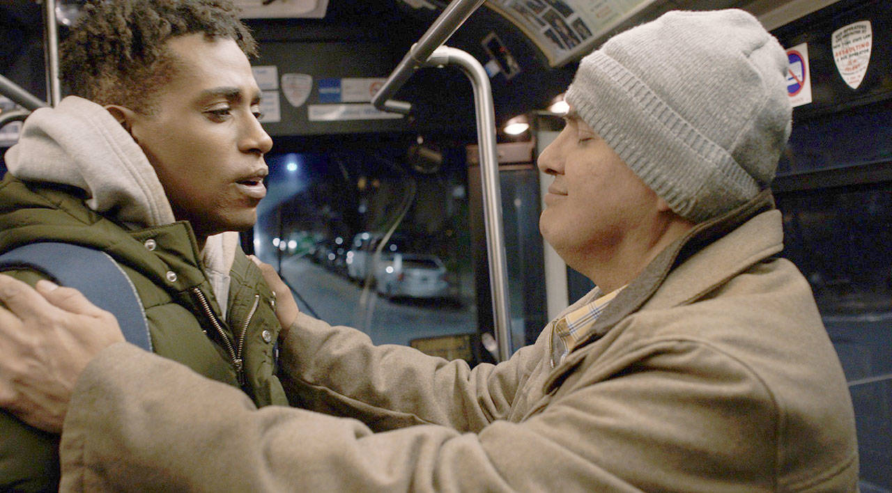 “Feeling Through Experience,” the short movie the Port Townsend Film Festival will present free online this Saturday, stars Steven Prescod, left, and deaf-blind actor Robert Tarango.