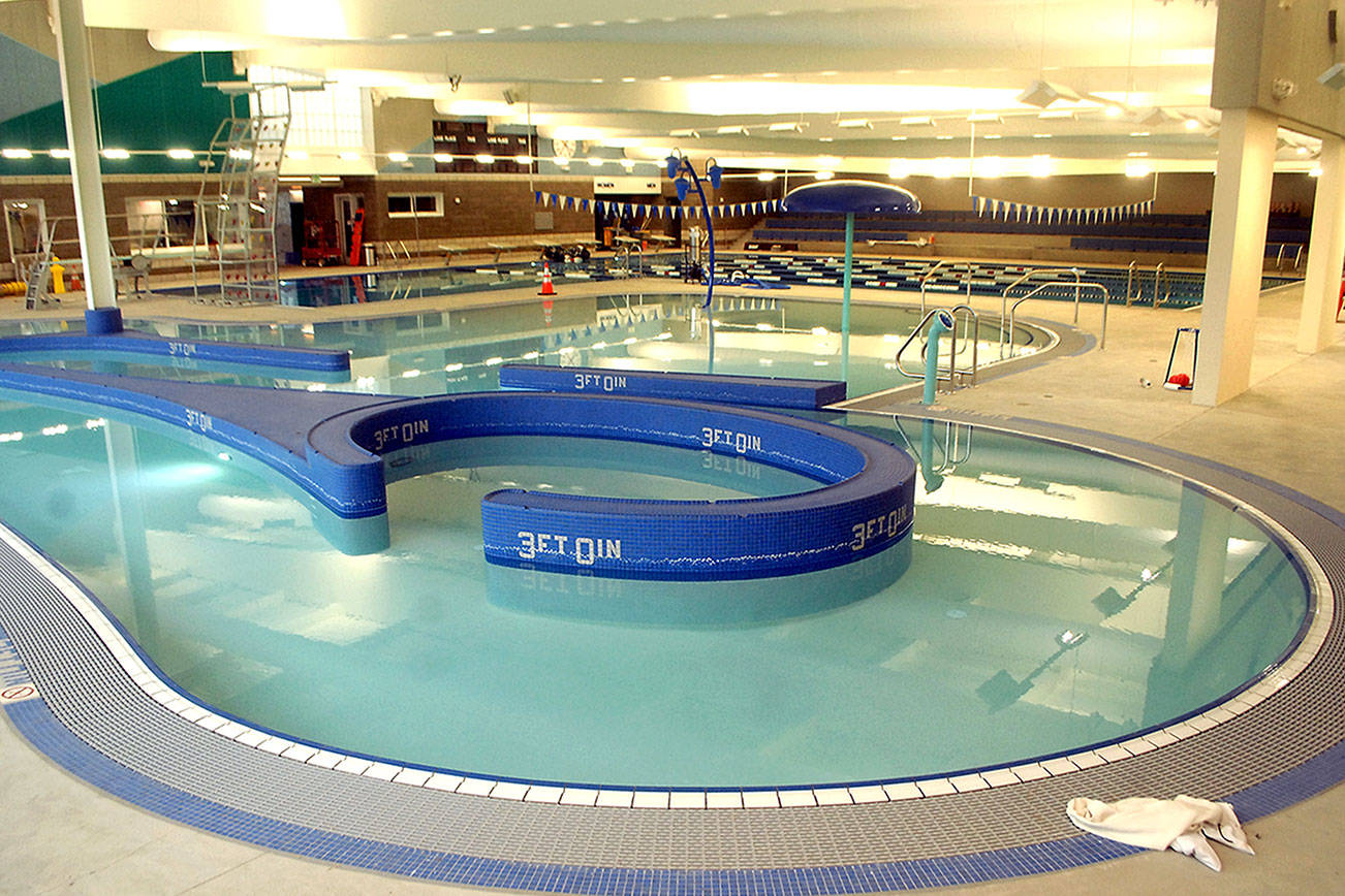 Keith Thorpe/Peninsula Daily NewsThe Shore Aquatic Center in Port Angeles, shown Thursday, is nearing completion with an opening date soon to be scheduled.