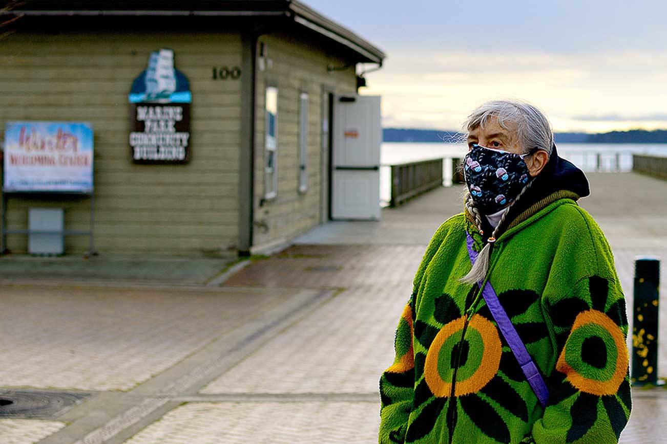 Julia Cochrane helped open the Winter Welcoming Center in downtown Port Townsend's Pope Marine Building this month. (Diane Urbani de la Paz/Peninsula Daily News)