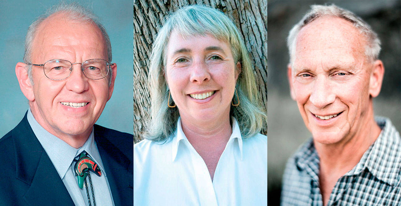 W. Ron Allen, left, is the Tribal Chair/CEO of the Jamestown S’Klallam Tribe. Heidi Eisenhour, center, is a Jefferson County commissioner. Bill Taylor, right, is the vice president of Taylor Shellfish Farms.