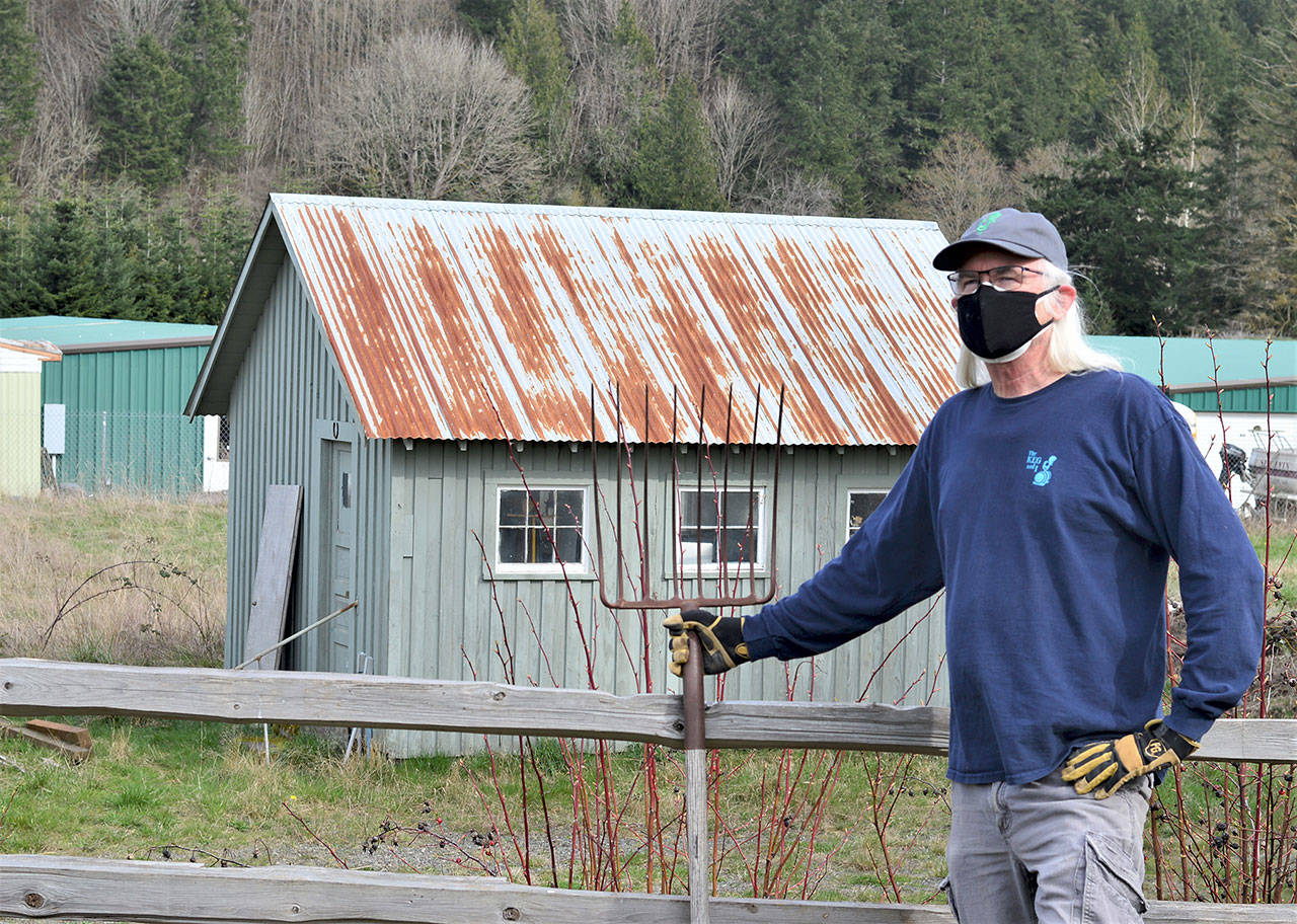 Keith Rasmussen is sprucing up The Keg & I in Chimacum for its reopening — with live music on the back deck — this Saturday. (Diane Urbani de la Paz/Peninsula Daily News)