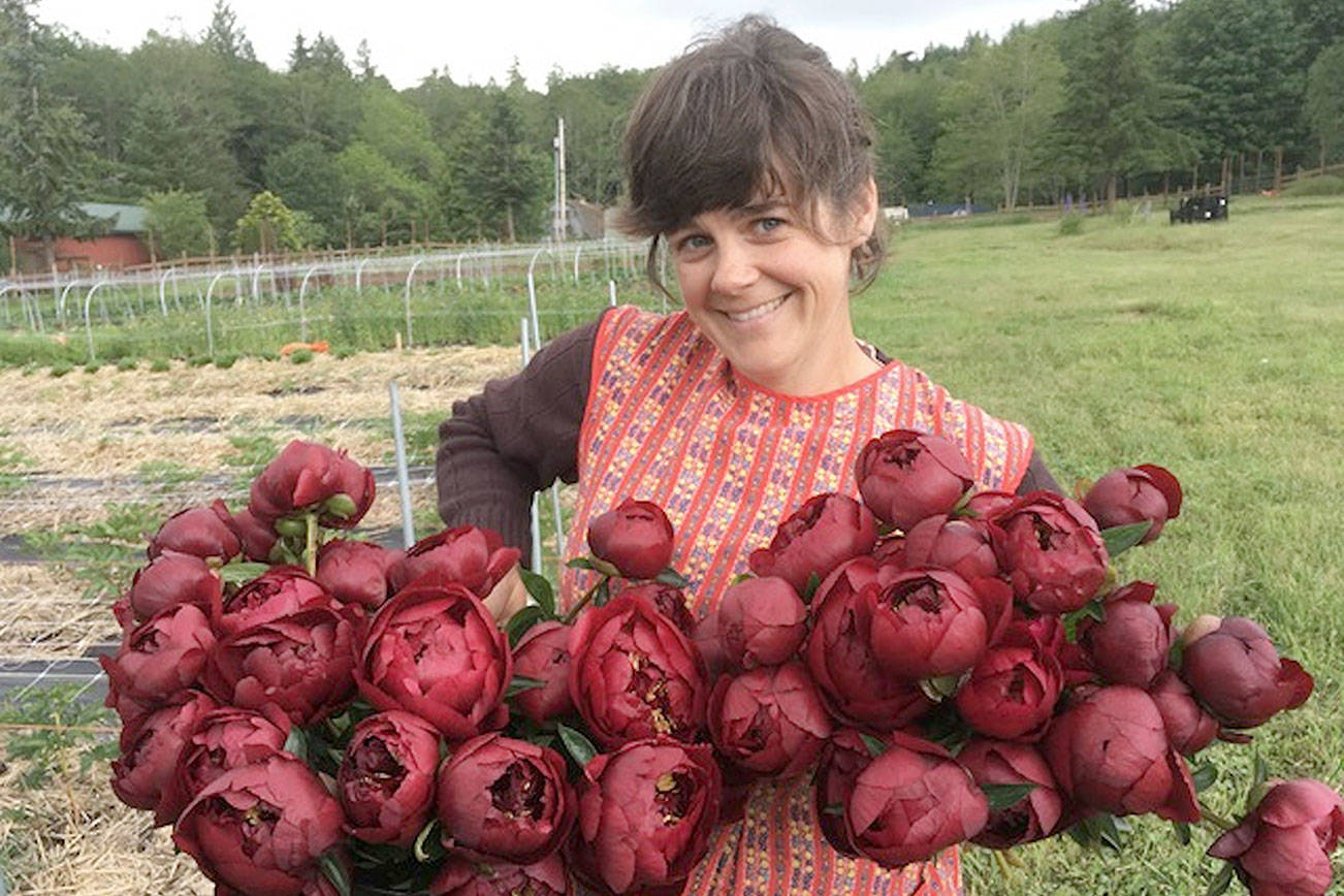 Caitlin Carnahan is the farmer at Diamond Day Bouquet in Chimacum. photo courtesy Caitlin Carnahan