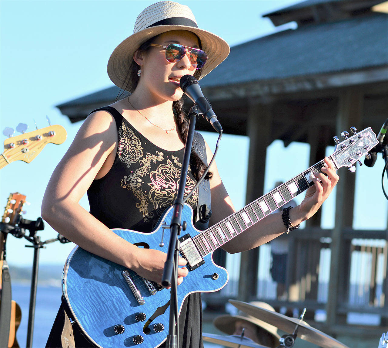 Micaela Kingslight, pictured at a 2019 Concert on the Dock, will bring her music to Tyler Plaza in downtown Port Townsend at 2 p.m. Monday. (Diane Urbani de la Paz/Peninsula Daily News)