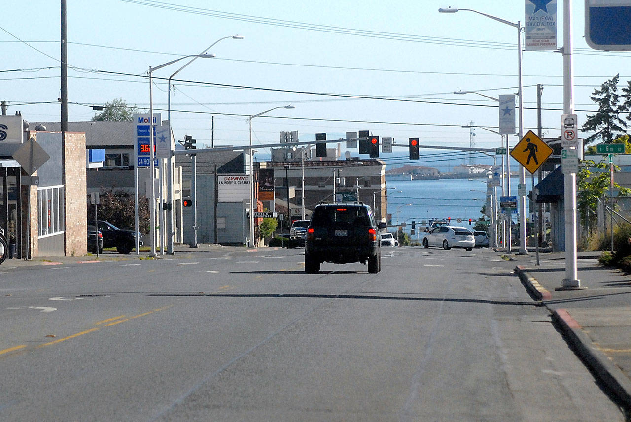 A contract has been awarded for safety improvements on a section of South Lincoln Street between Front and Eighth streets in Port Angeles. (Keith Thorpe/Peninsula Daily News)