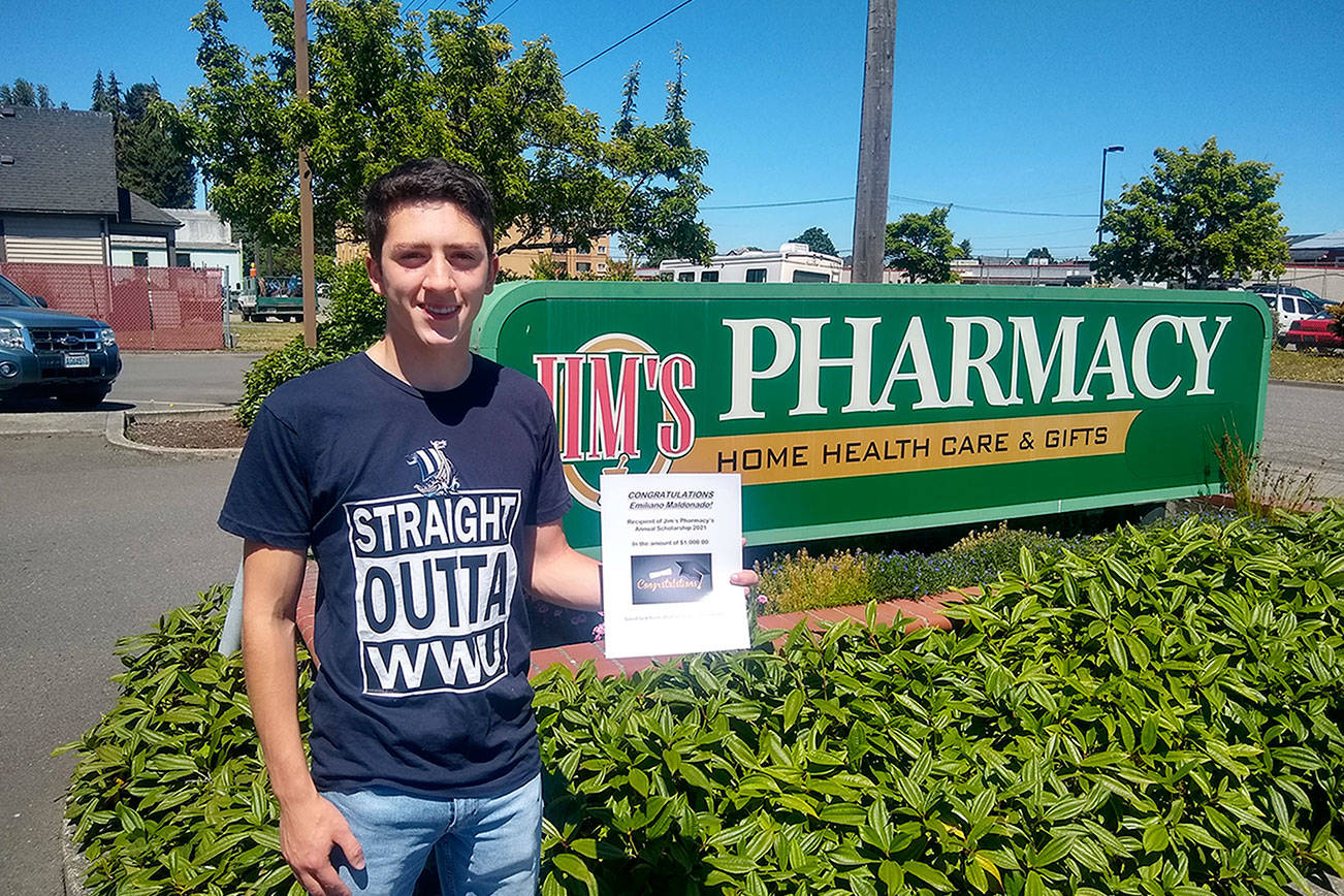 Emiliano Maldonado received a $1,000 scholarship from Jim’s Pharmacy. 

The Port Angeles High School graduate is the 11th recipient of the annual scholarship award. 

--