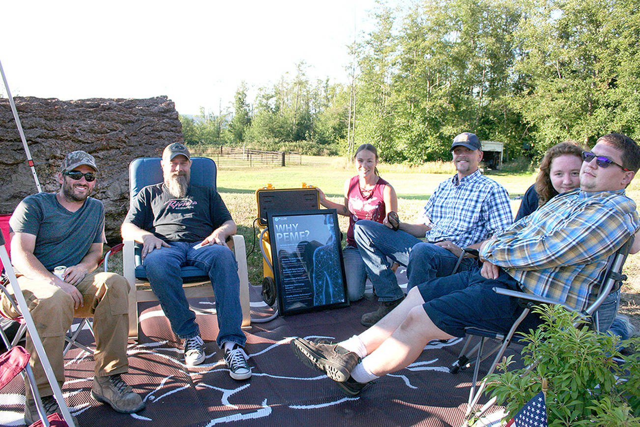 Photo by Karen Griffiths

Cutline: OPEN, a  horse rescue, rehabilitation and adoption organization held a fundraising event earlier this month at Layton Hill Horse Camp. Participants who enjoyed a weekend of fun, festivities  and learning included from left: Cody Craig, Mark Jackson, Pulsed Electromagnic Field Therapist Dayna Killam, Farrier Joe Marceau, OPEN board members Rachel and Ben Rowland.