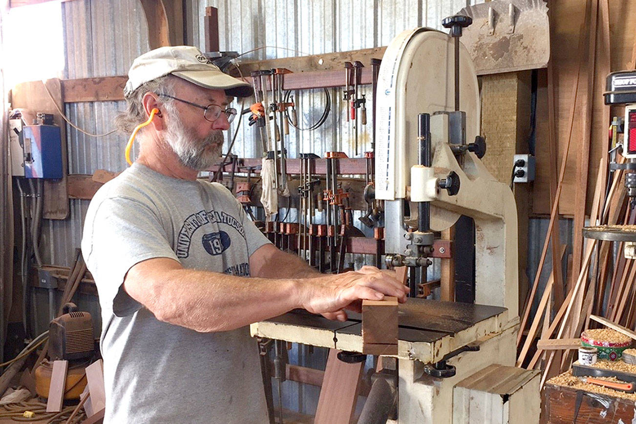 Mark Stout, working in his shop.