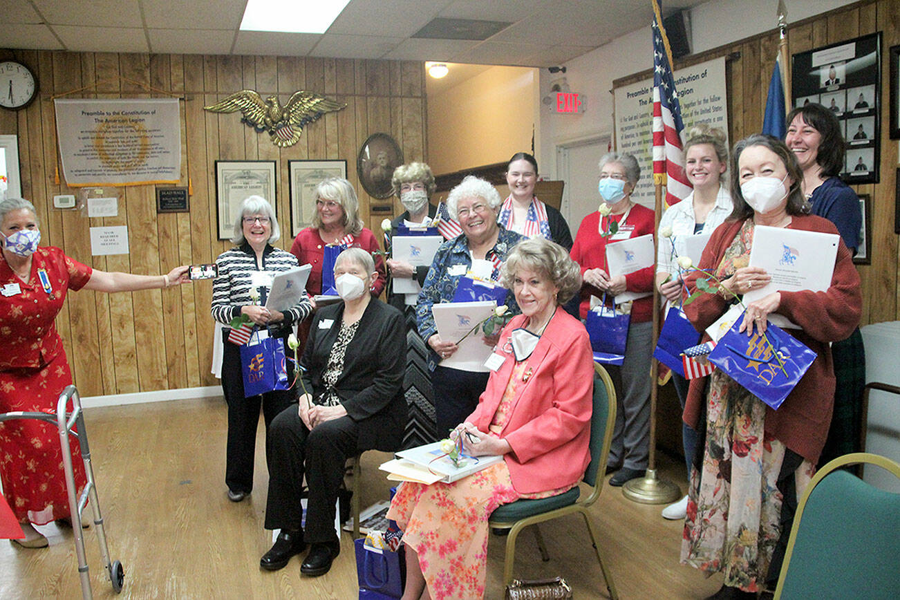 The Michael Trebert Chapter, Daughters of the American Revolution inducted 13 new members during a hybrid meeting in September. 

Pictured on the far left, is Regent Judy Tordini, and new members, standing, left to right, Diane Cox, Kristine Konopaski, Janet Abbott, Joan Bennett, Erika Burton, Pat Chambers, Greta Christianson, Amira-Lee Salavati, Lee McGill and sitting, left to right, Sandra Ristow, Nan Heathers. 

Not pictured are Susie Johnson and Meg Best, who took their oaths via Zoom.