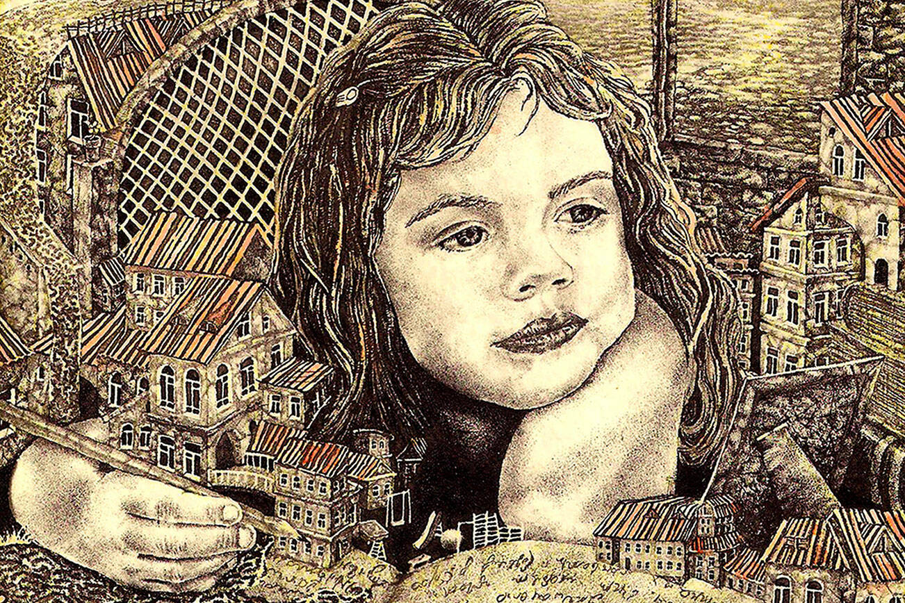 An etching, "Diary of a Little Girl," is among the artwork of  Egor Shokoladov.