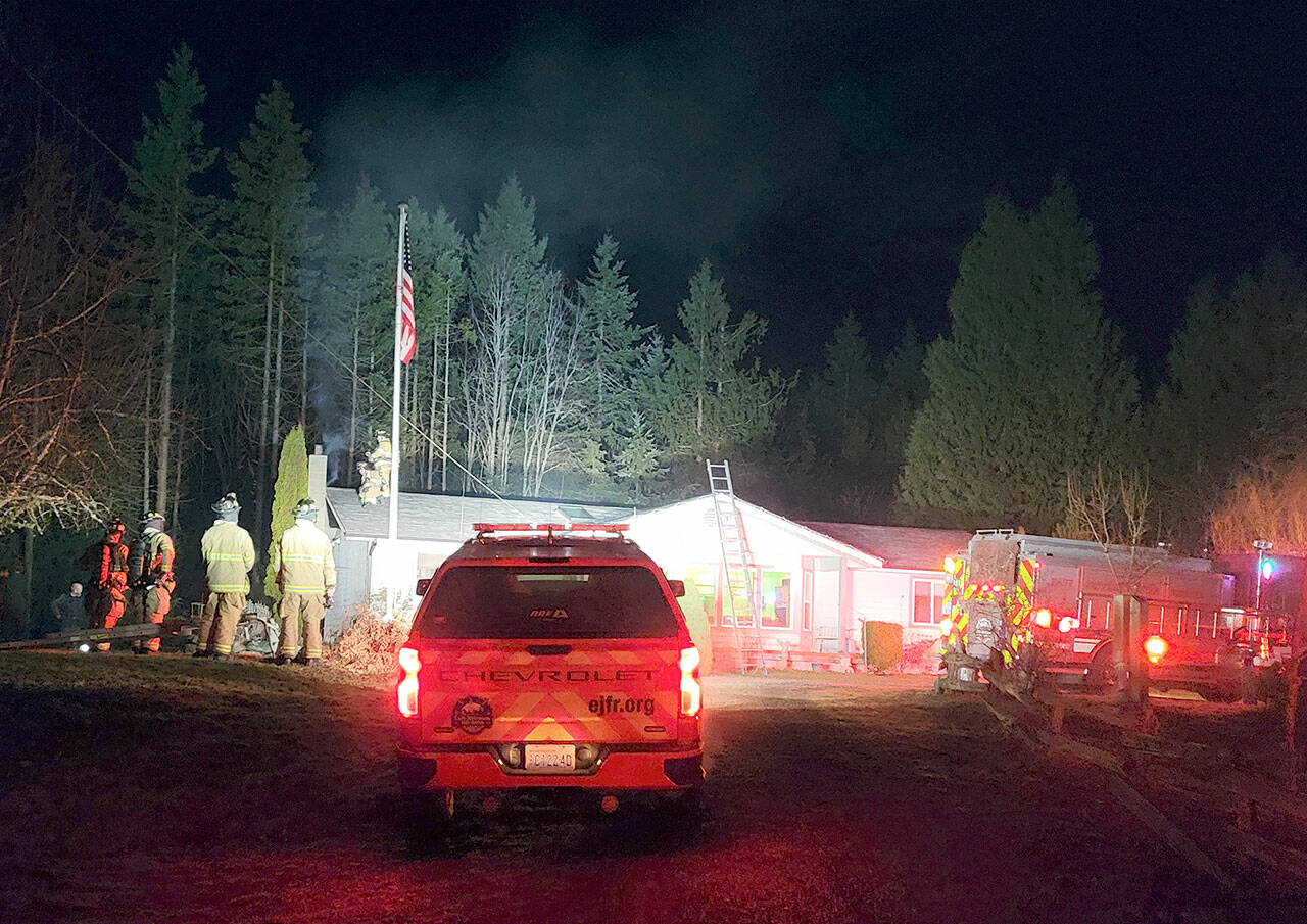 East Jefferson Fire Rescue crew extinguished a chimney fire on Jolie Lane in Port Townsend. (East Jefferson Fire Rescue)