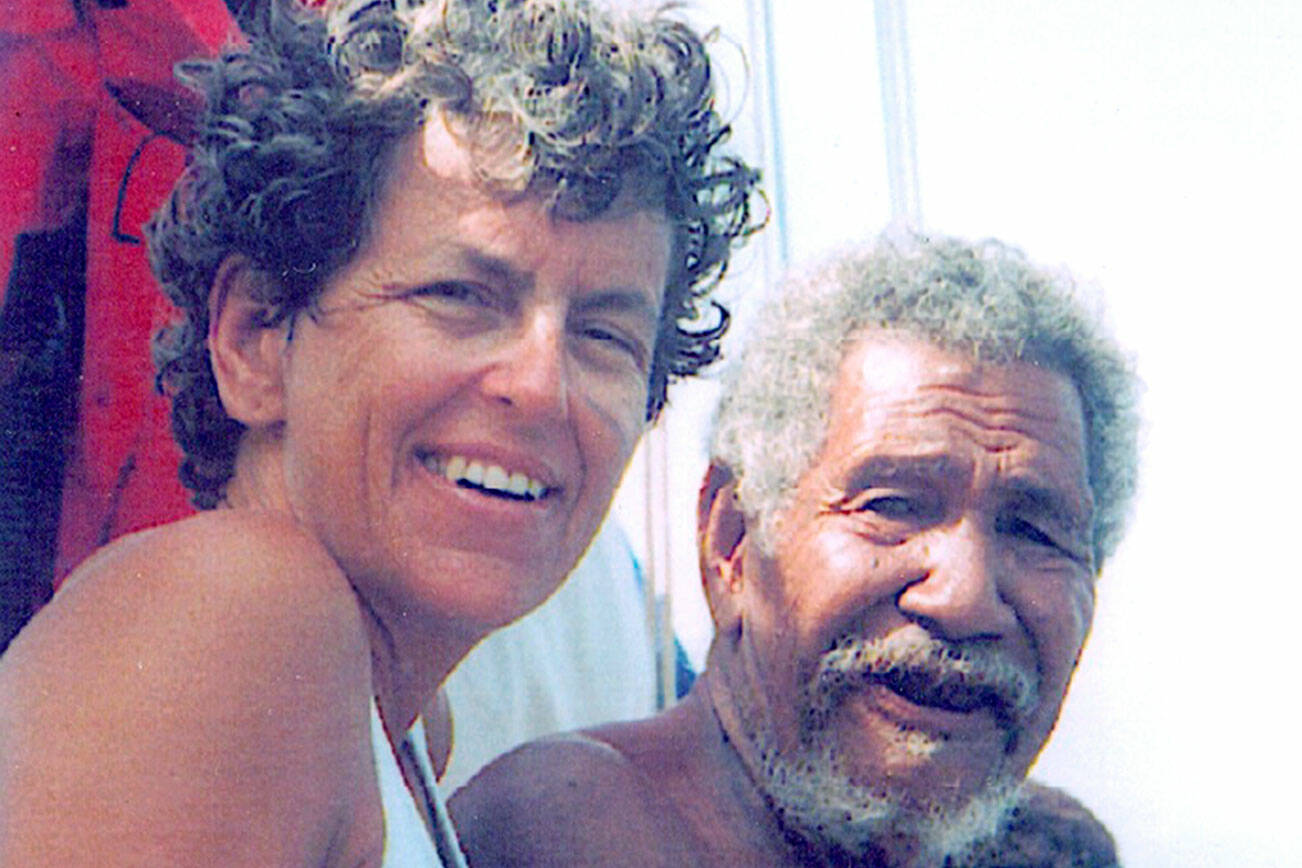 In an online talk Thursday, Mimi George, pictured with the late Te Aliki Koloso Kaveia, will talk about how ancient navigation and boat-building skills continue to be relevant. photo courtesy Wooden Boat Foundation