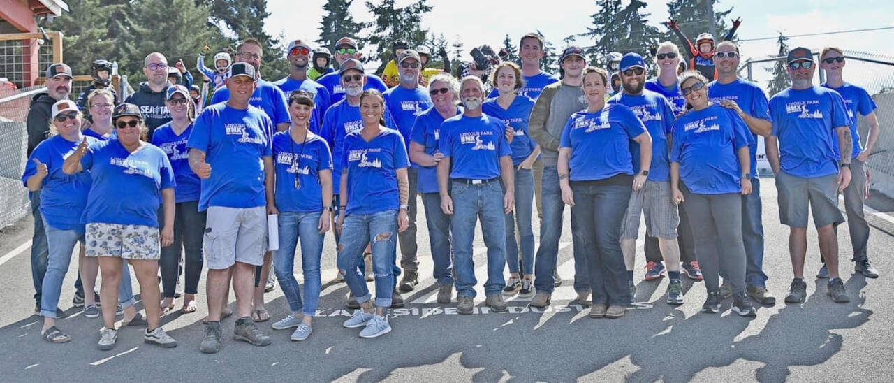 More than two dozen volunteers helped the Lincoln Park BMX track put on double-point races and triple-point state qualifiers this weekend. More than 370 racers competed at the track this weekend and nearly twice that many are expected at the Pacific Northwest Gold Cup Finals set for Sept. 16-18. (Courtesy of Jay Cline/Lincoln Park BMX)