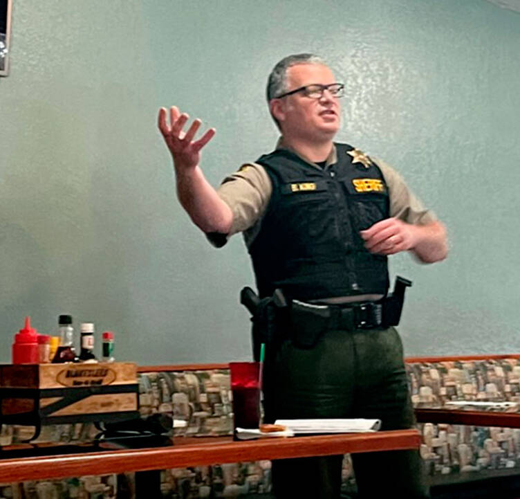 Newly elected Clallam County Sheriff Brian King spoke of changes he feels are needed this legislative session to bring some balance back to his department as well as others around the state. (Christi Baron/Olympic Peninsula News Group)