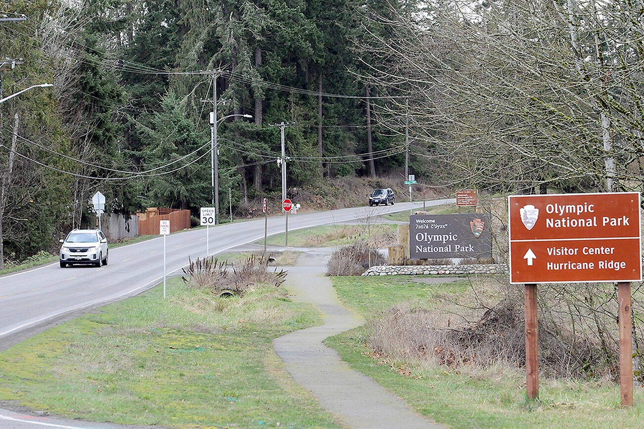 KEITH THORPE/PENINSULA DAILY NEWS
A section of Mount Angeles Road south of Park Avenue in Port Angeles, shown on Friday, is slated to be included the first phase of a project to improve the Race Street corridor between Front Street and Olympus Avenue.