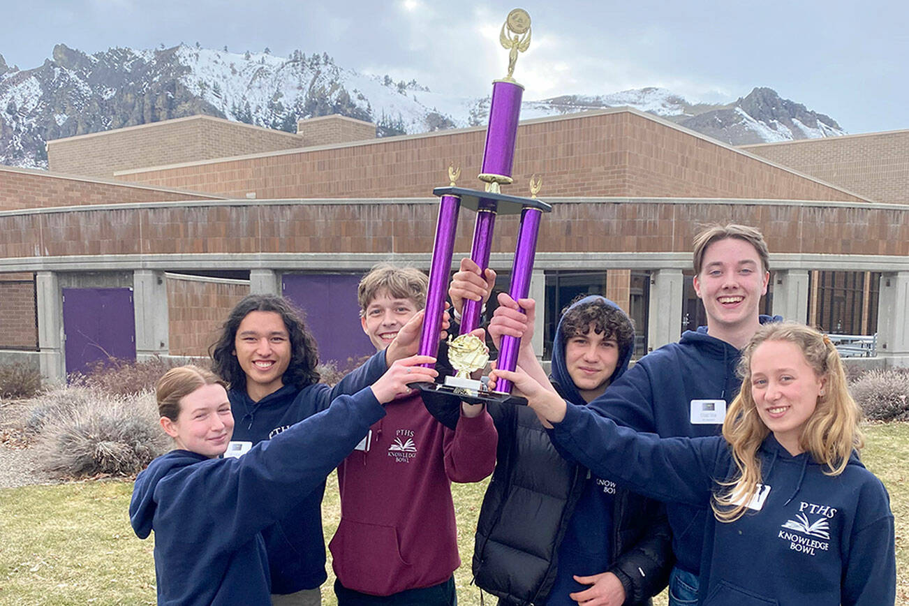 Pictured, from left to right, are Sophie Kunka, Lhotse Rowell, Indigo Gould, Ashton Meyer-Bibbins, team captain Stuart Dow and Maeve Kenney.