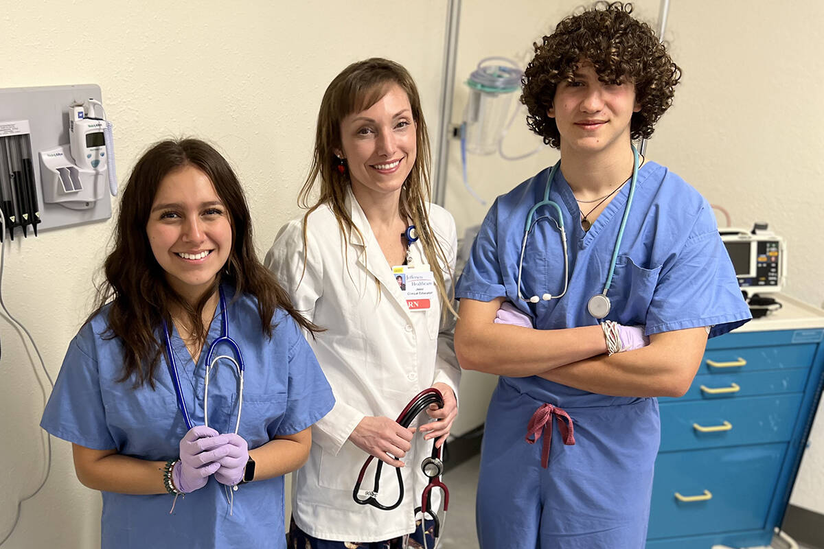 Jessi Taft, RN (center) with two student advisors from the Workforce Development Committee, Natalie Zavalza and Ashton Meyer-Bibbins.