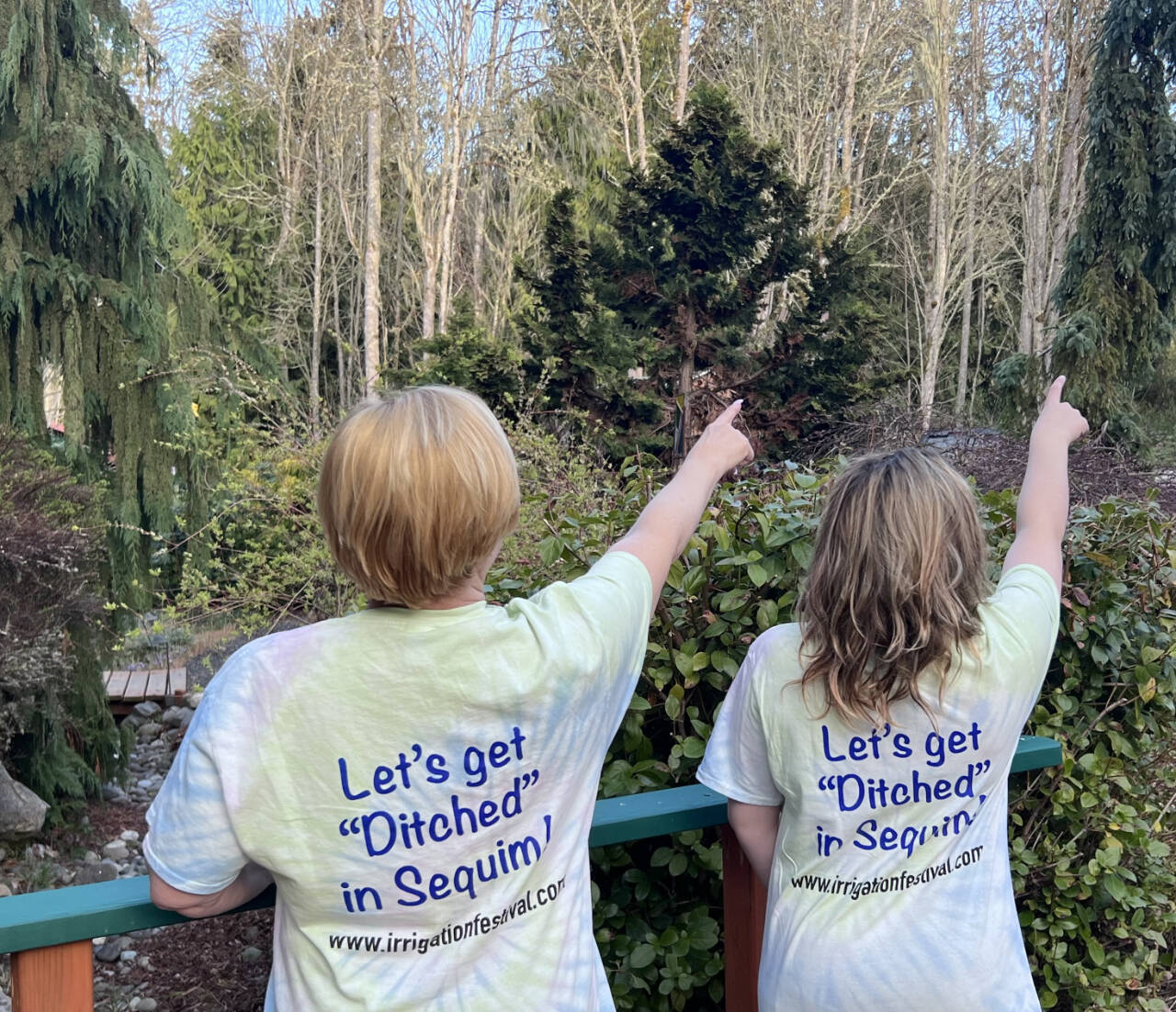 Volunteers with the 128th Sequim Irrigation Festival receive exclusive “Let’s Get ‘Ditched’ in Sequim” T-shirts. (Sequim Irrigation Festival)