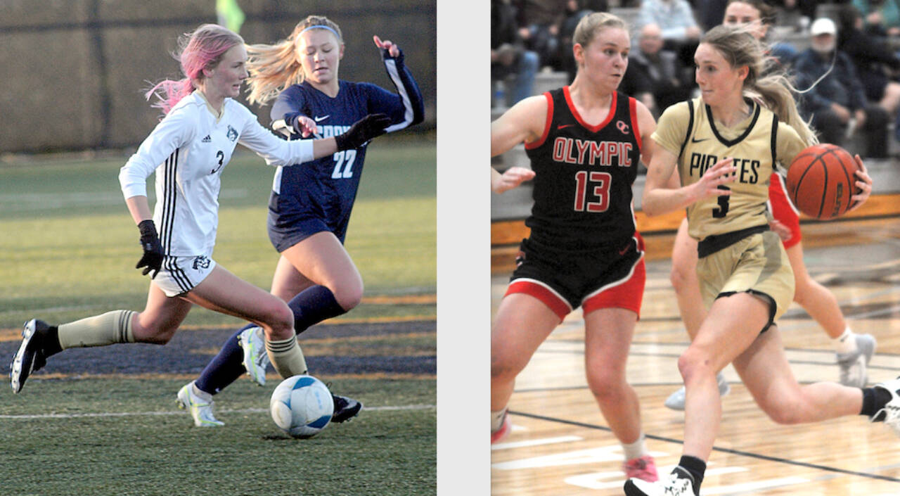 Millie Long was an all-North and all-NWAC performer in both soccer and basketball for the Peninsula Pirates. This follows a hugely successful career at Port Angeles High School in soccer, basketball and track. (Keith Thorpe/Peninsula Daily News)