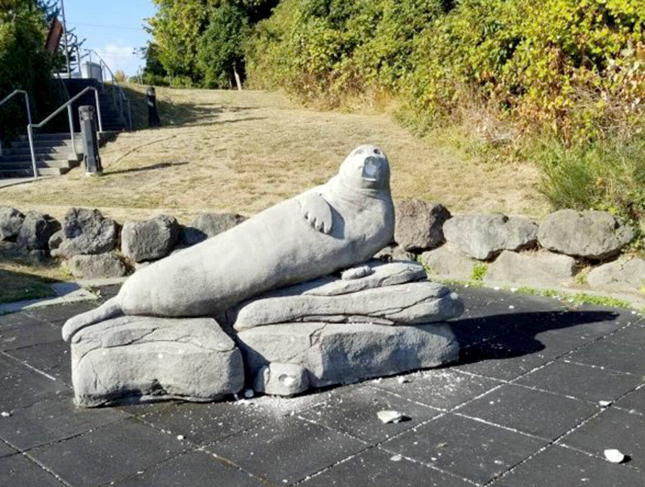 City of Port Angeles The seal play structure at 9/11 Memorial Park has been removed.