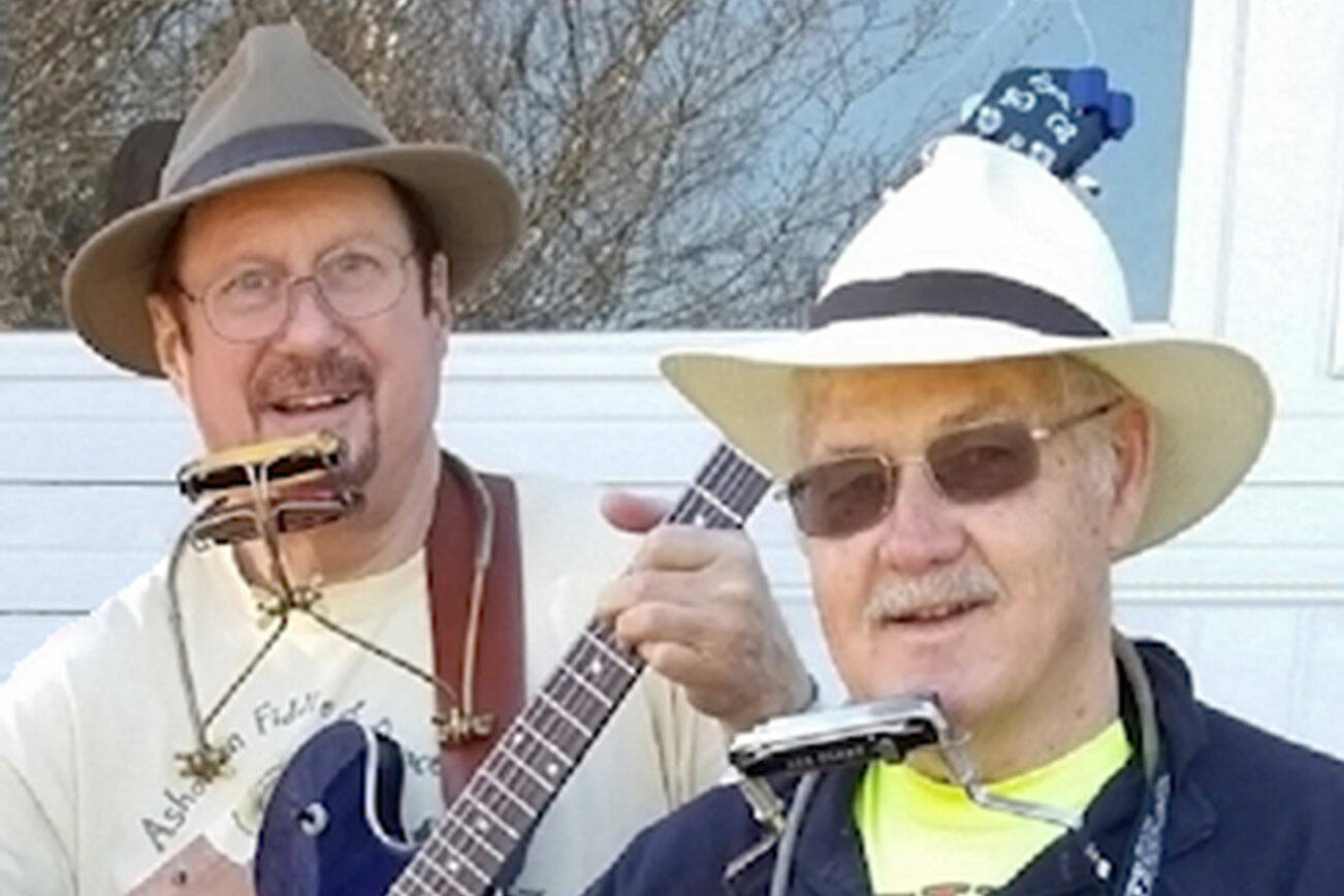 Chicago Bob Longmire, on left, and George Yount will conduct a three-day harmonica workshop.