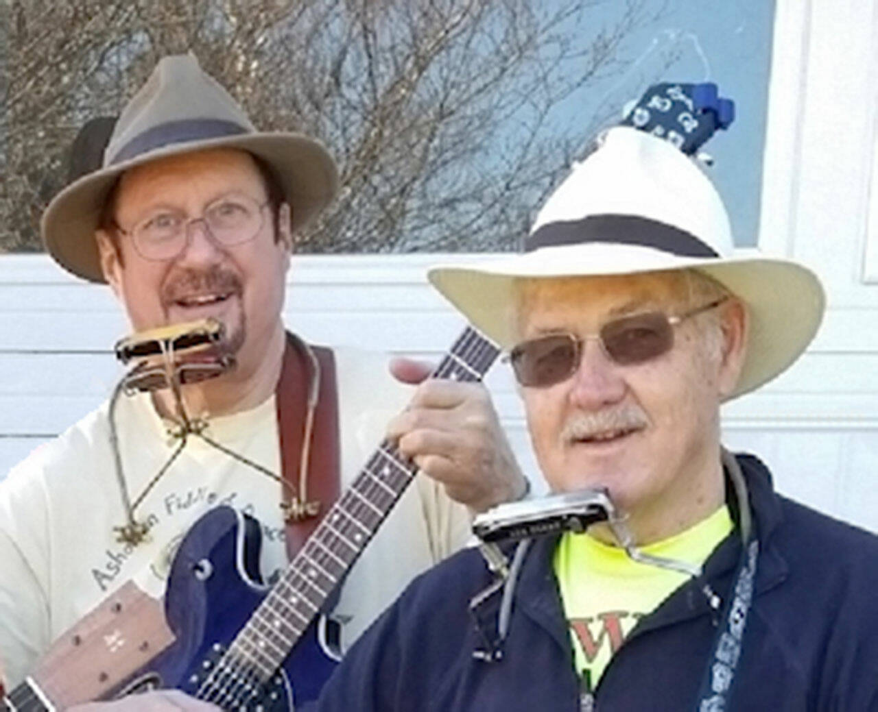 Chicago Bob Longmire, on left, and George Yount will conduct a three-day harmonica workshop.