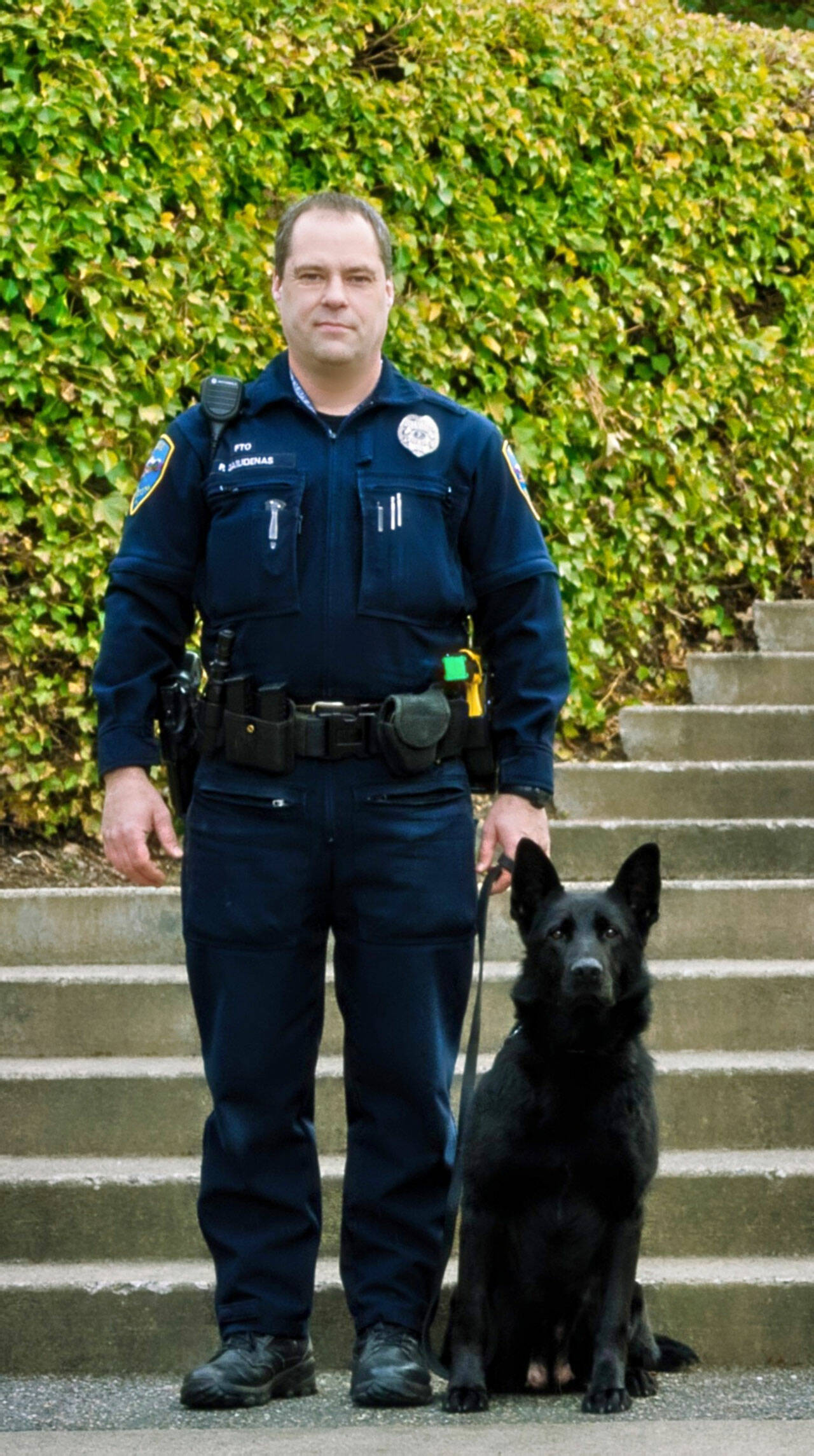 Sequim K9 Officers Paul Dailidenas and Mamba.