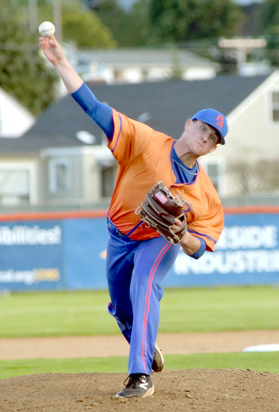 KEITH THORPE/PENINSULA DAILY NEWS Lefties pitcher Colby Scheuber throws against Redmond in the opening series of the year in May at Civic Field. Scheuber was third in the WCL in ERA last season.