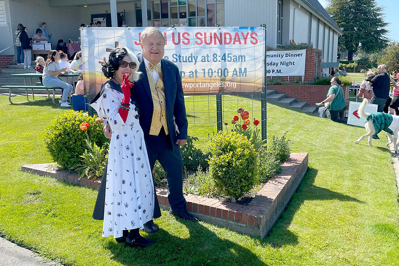 Cruella and Pierre de Vil emceed the Community Paw-Ty Olympic Peninsula Canine Couture Runway Show at St. Matthew Lutheran Church in Port Angeles.