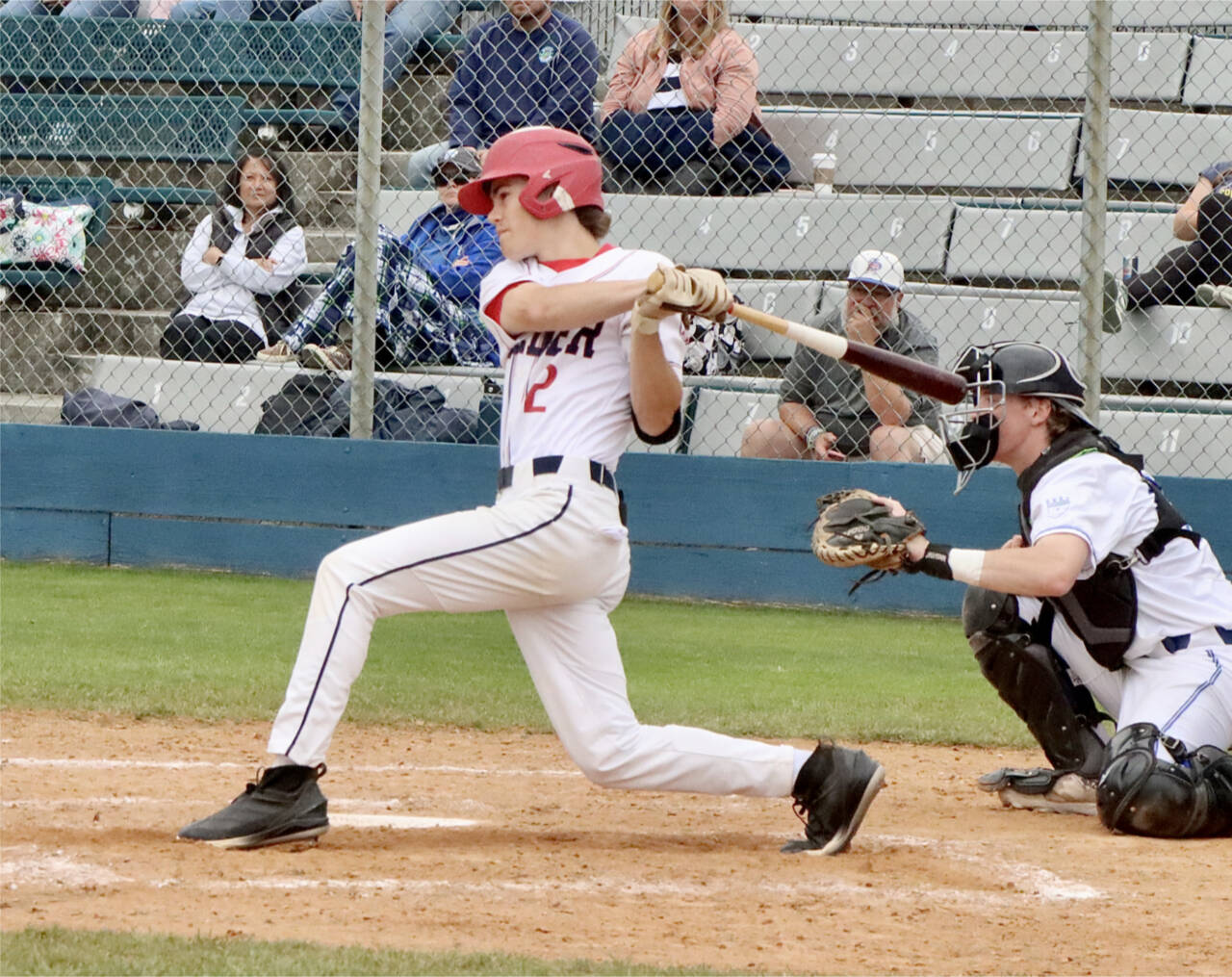 Wilder Senior’s Alex Angevine takes a big cut against the Shoreline Royals on Sunday. Wilder Senior was shut out by the Royals as they went 4-1 in the Dick Brown Memorial Firecracker. (Dave Logan/for Peninsula Daily News)