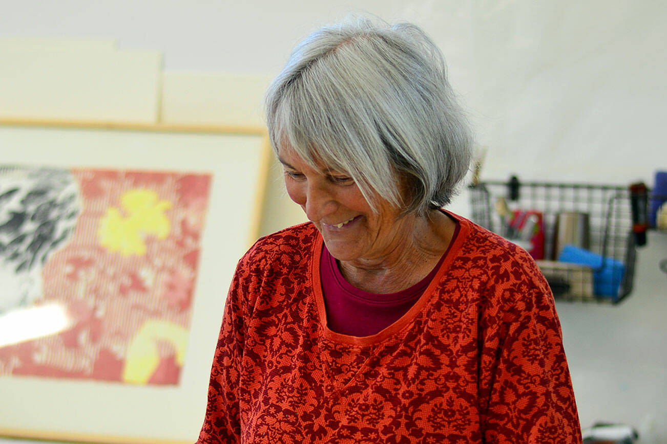 Port Townsend artist Shirley Scheier will show 40 works in “Sifting the Silence,” the new exhibition at Northwind Art’s Jeanette Best Gallery. (Diane Urbani/Northwind Art)