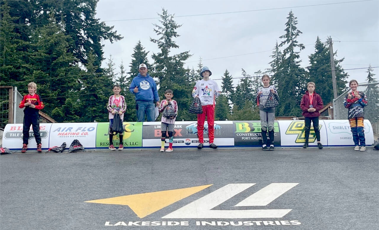 Lincoln Park honored their 10 earners for Race for Life fundraising for the Leukemia and Lymphoma Society. They are Sean Coleman, Chloe Holloway, Liam Winters, Kylin Weitz, Jackson Beal, Bennett Gray, Bradan Gray and Kristopher Giffin. Not in the photo are Barrett Alton and Kasten Alton and Cash Coleman. (Lincoln Park BMX)