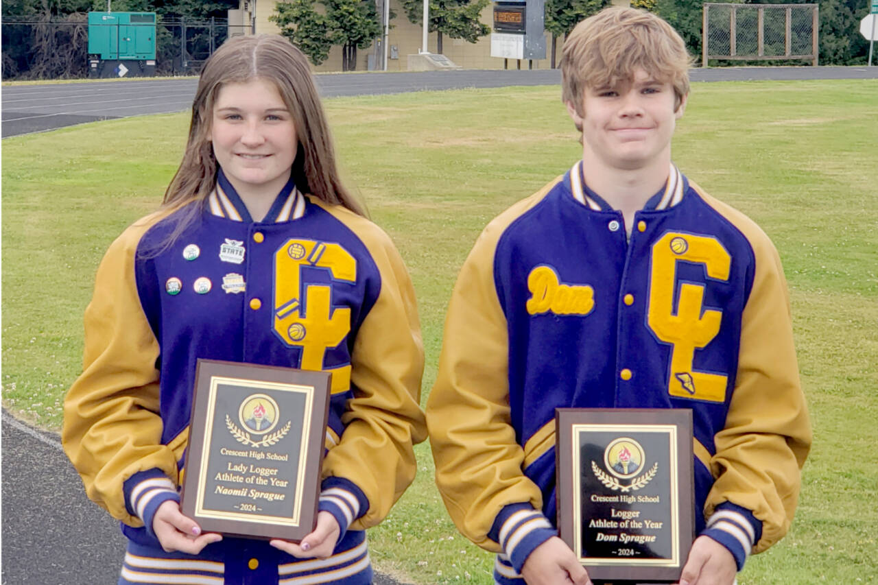 Siblings Naomii and Dom Sprague were named the Crescent Loggers Athletes of the Year. Naomii competed in volleyball, basketball and track for the Loggers while Dom plays football, basketball and track. (Crescent High School)