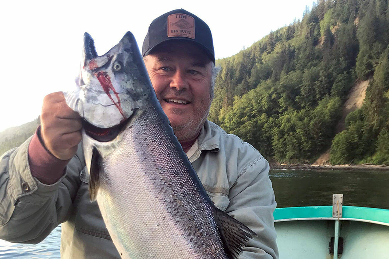Steve Hazard of Angler's Hideaway in Sekiu caught this good-sized hatchery chinook Wednesday morning while fishing with good friend Morris Bond, age 83, in the Turquoise Avenger.