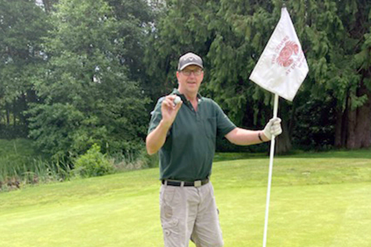 Sequim's Jim Boekhoff recorded his first-ever hole-in-one while playing at The Cedars at Dungeness on June 29. 
Boekhoff aced the 131-yard par-3 17th hole using a Noodle ball and his 7-iron. The shot was witnessed by Paul Langdon and Bill Schless.