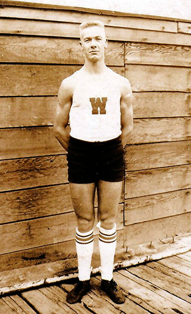 Jen Huffman
Joe Rantz, who grew up in Sequim and won a gold medal in the 1936 Berlin Olympics, is shown in his University of Washington rowing uniform.
