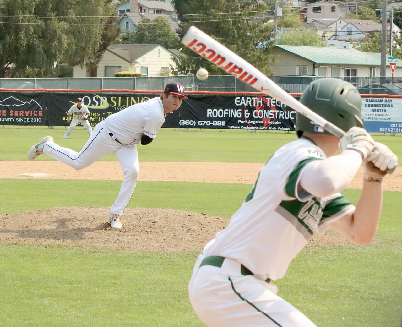 Wilder Senior's Colton Romero pitches to a Lakeside Gray batter at Civic Field on Sunday. Wilder Senior will be hosting the state AAA American Legion tournament at Civic Field beginning Saturday. Wilder Senior will play at 7 p.m. Saturday against Gonzaga Prep out of Spokane. (Dave Logan/for Peninsula Daily News)