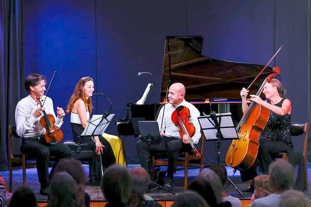 Kaimerata Concerts, from left, Kai Gleusteen, Catherine Ordronneau, Dan Scholz and Beth Root Sandvoss, will finish the Concerts in the Barn Series with concerts on Saturday and Sunday.