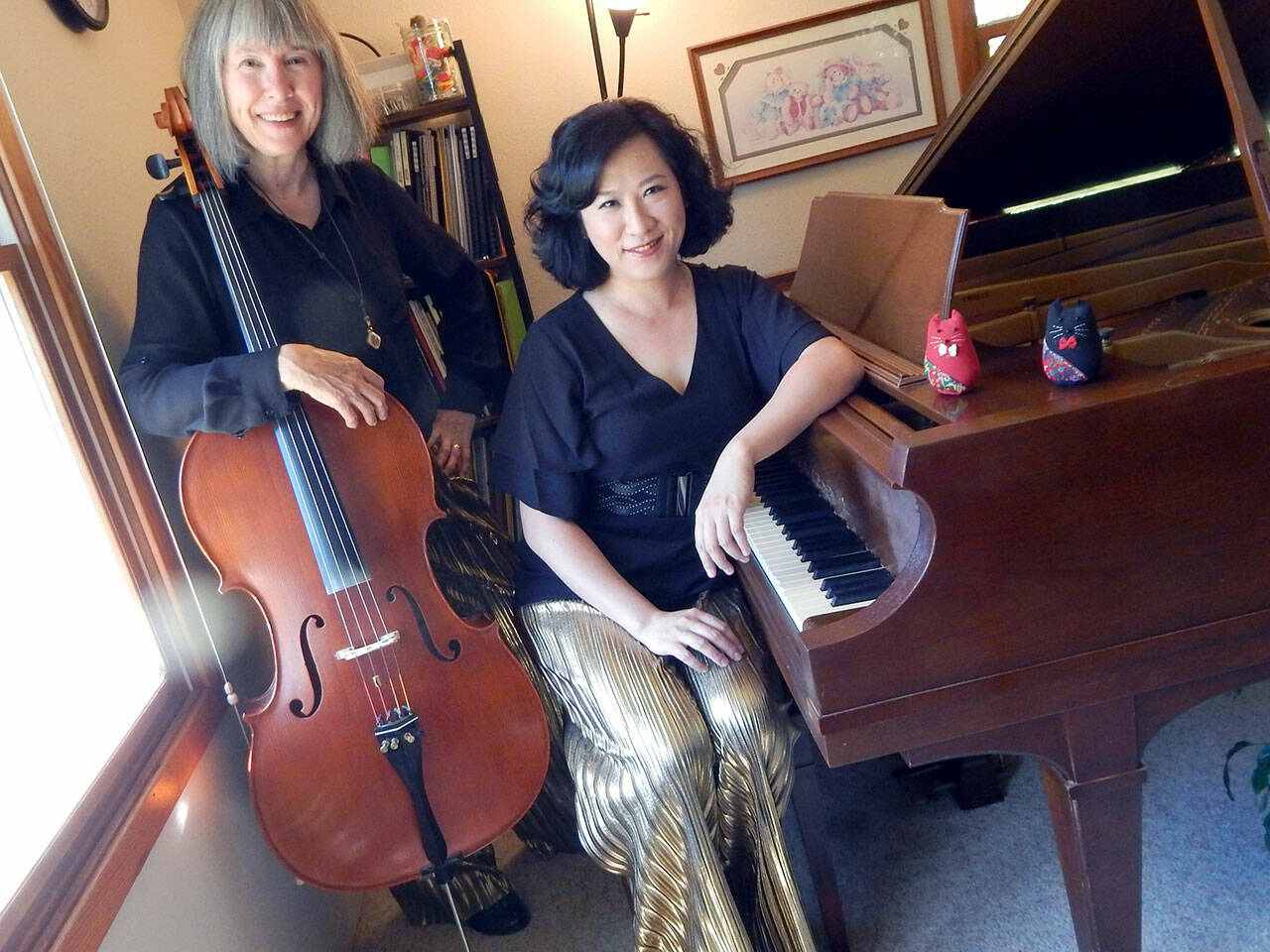 Cellist Pamela Roberts and pianist Sung-Ling Hsu will perform a benefit concert at the Port Ludlow Community Church on Saturday. (Thomas and Elena Sandall)