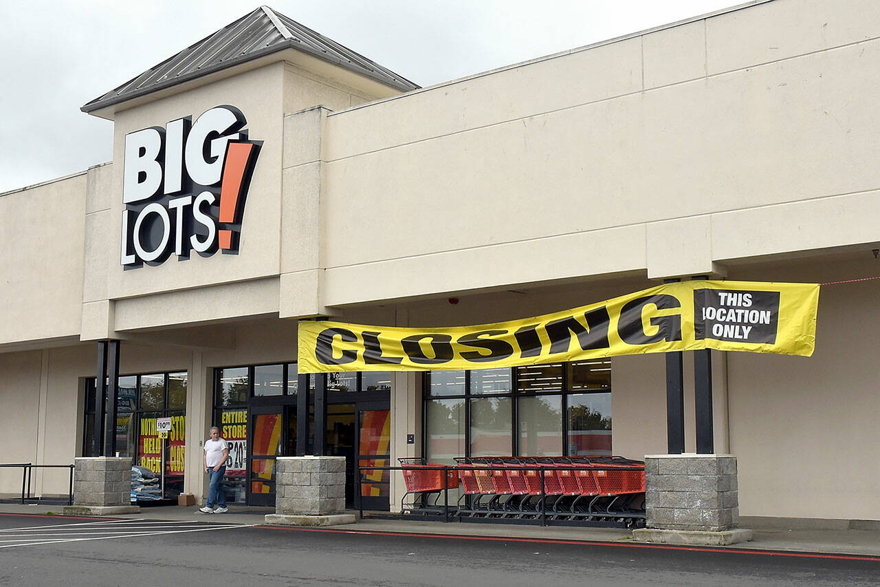 The Big Lots! store in the Port Angeles Plaza Shopping Center is among those being closed by the company. (KEITH THORPE/PENINSULA DAILY NEWS)