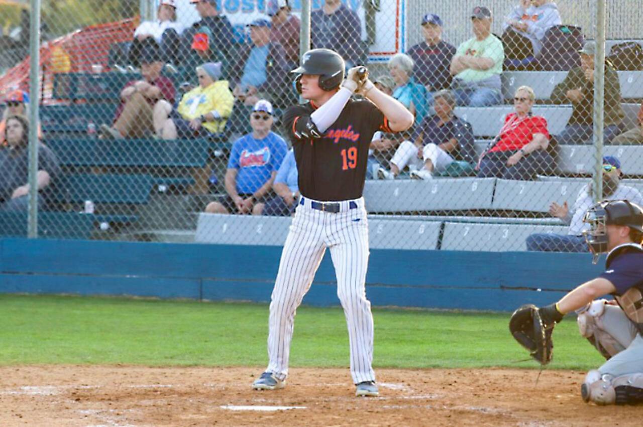 Port Angeles' Wyatt Hall had five hits in his first two games for the Port Angeles Lefties this weekend. The former star for the Roughriders and the Skagit Valley College Cardinals now plays for Cal State, San Bernardino. (Maevis Photography)