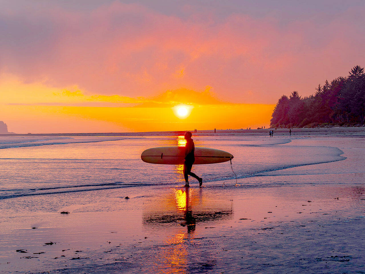 “Sunset Surf” is among the Jeff Sweet photographs now on view in the Showcase 2024 exhibit at Jeanette Best Gallery in downtown Port Townsend. The call for artists for Showcase 2025 is now open. (Jeff Sweet)