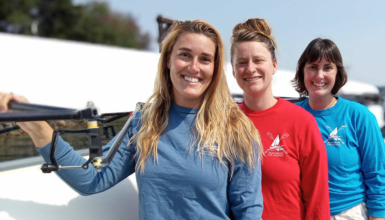 Among the Volunteer Hospice of Clallam County staff participating in the Reach & Row for Hospice events are, from left, nurses Rebecca Ward and Ellen Bower, both of Port Angeles, and Melissa Ayoub of Sequim.