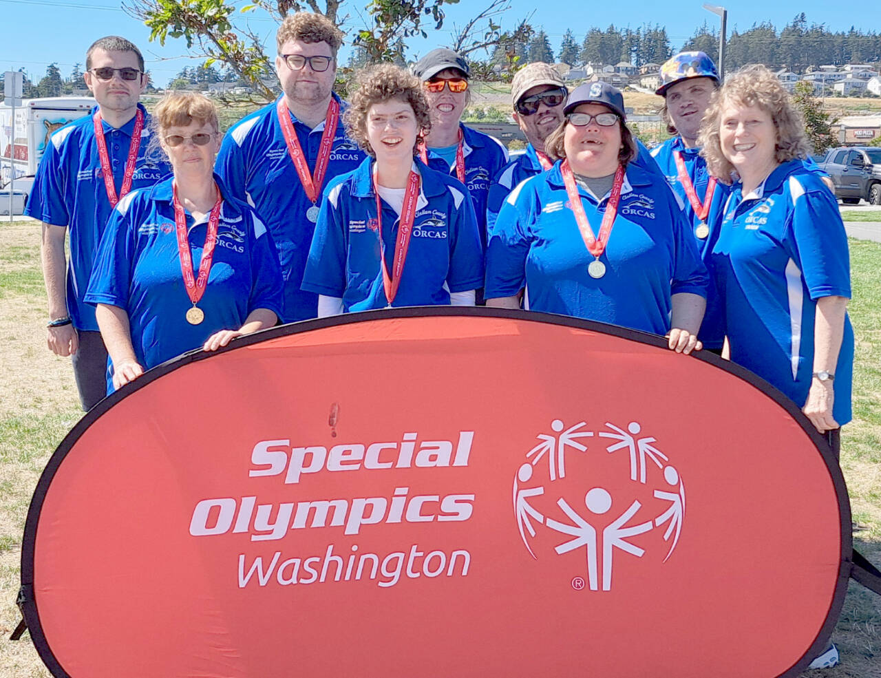 Clallam County Orca athletes from Sequim and Port Angeles competed against athletes from Anacortes, Bremerton, North Sound and Whidbey Island in the Bocce tournament on Whidbey Island last week, as the Clallam County athletes came home with gold and silver medals. The Orcas extend a special thank-you to Whidbey Island Special Olympics for its hospitality in hosting the Tournament. (Courtesy photo)