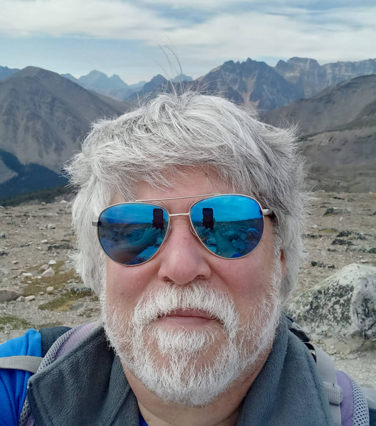 Pierre LaBossiere on the summit of The Whistlers in Jasper National Park in 2023. (PIerre LaBossiere/Peninsula Daily News)